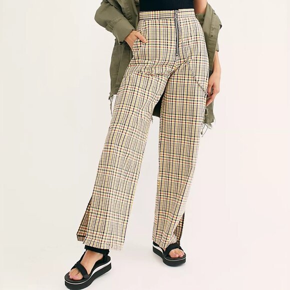 The Ragged Priest High Rise Checked Wide Pants S Chain Punk Grunge Streetwear UK - Picture 1 of 14